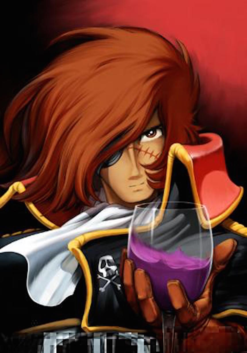 Capitan_Harlock_con_calice_di_vino